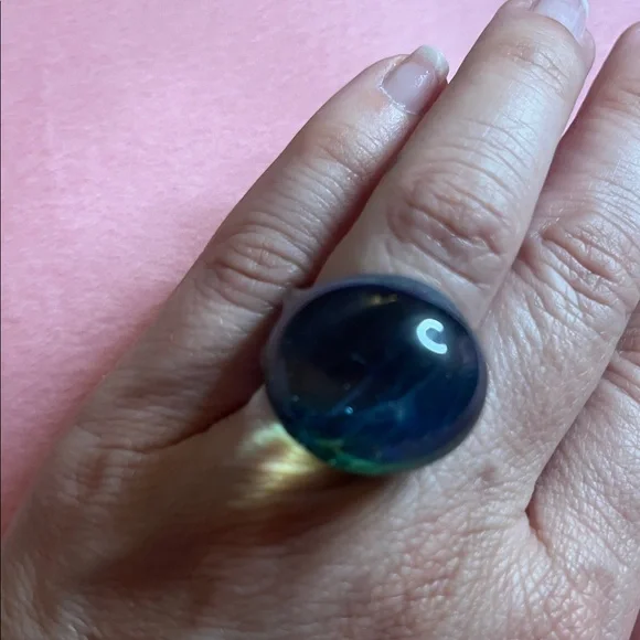 06# Elegant Blue Murano Glass Ring - Picture 3 of 10
